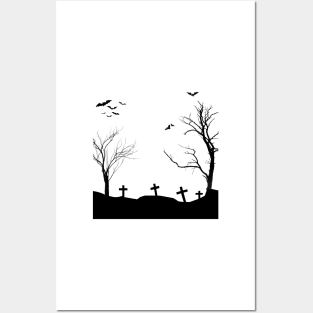 halloween landscape Posters and Art